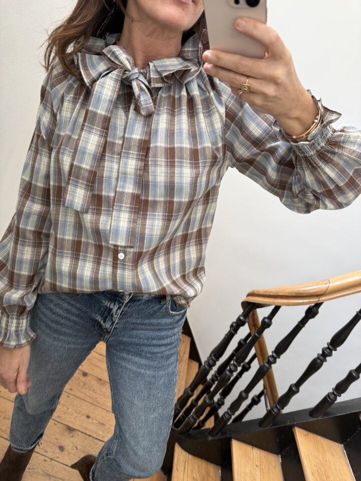 chemise écru noeud brodée