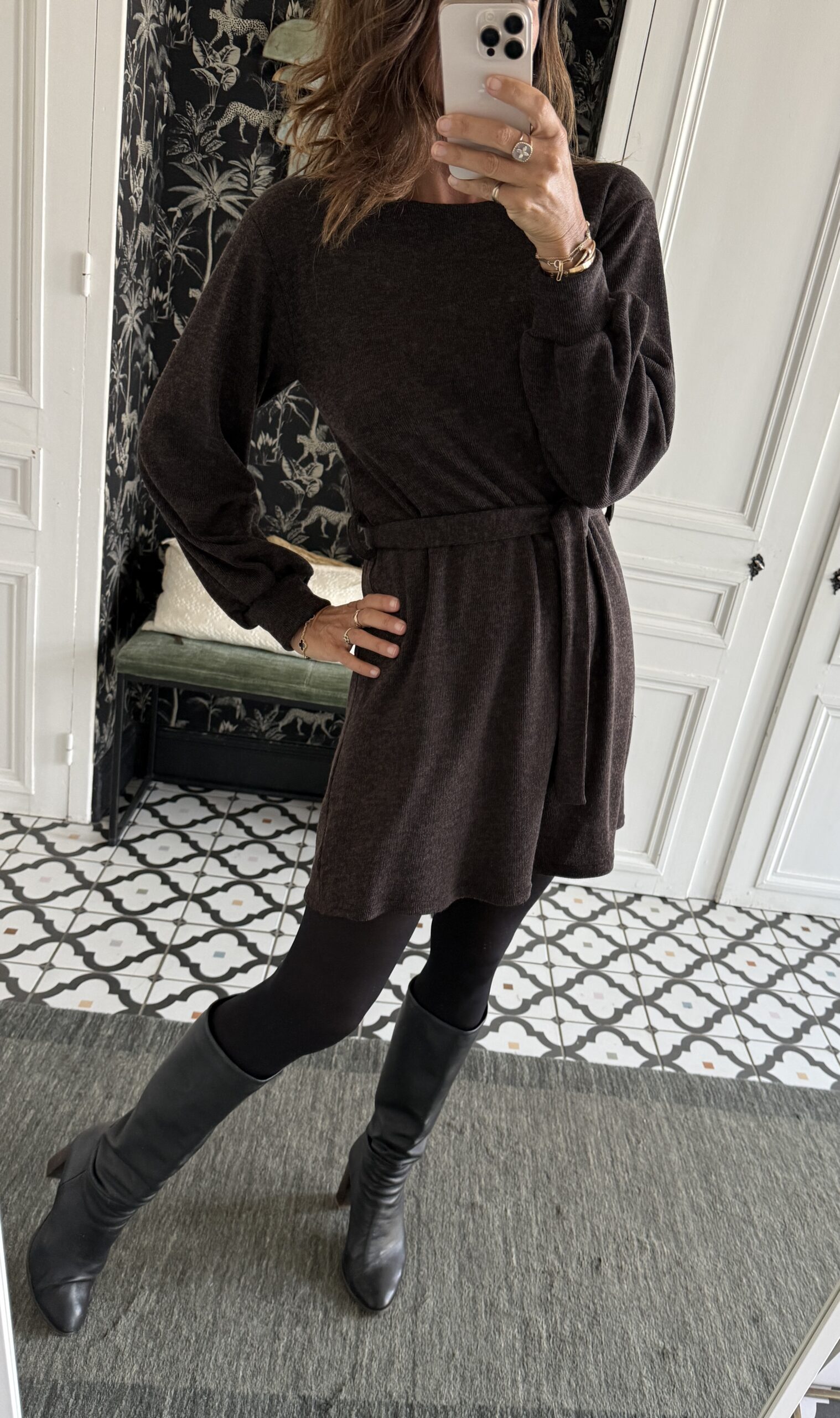 robe debo maille noir