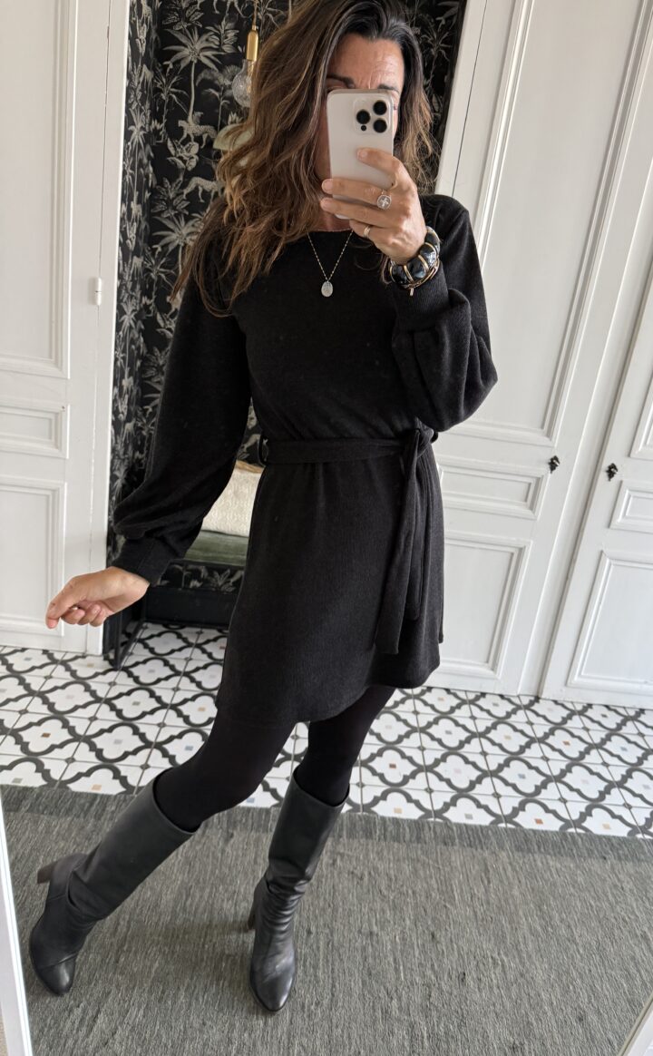 robe debo maille noir