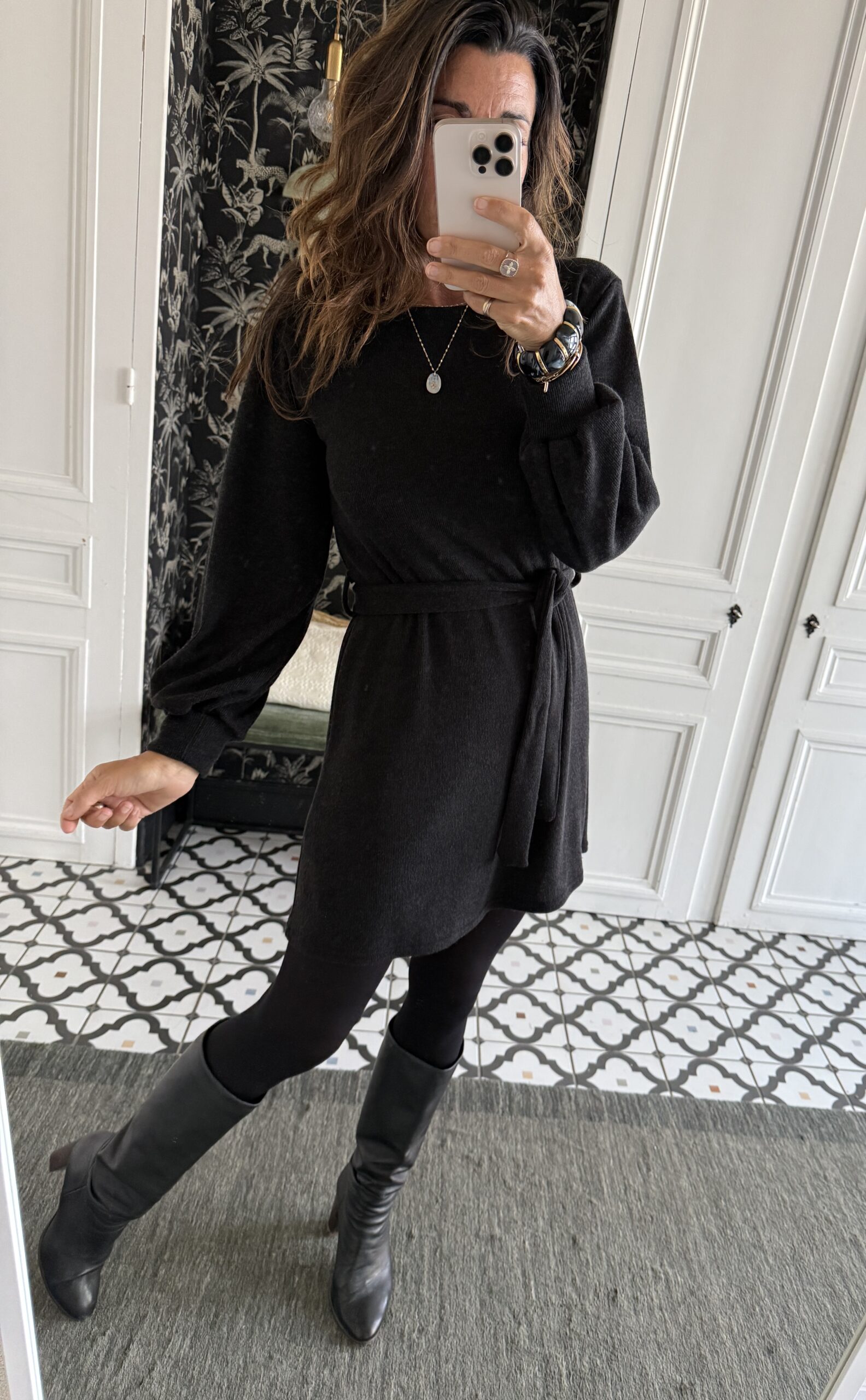 robe debo maille noir