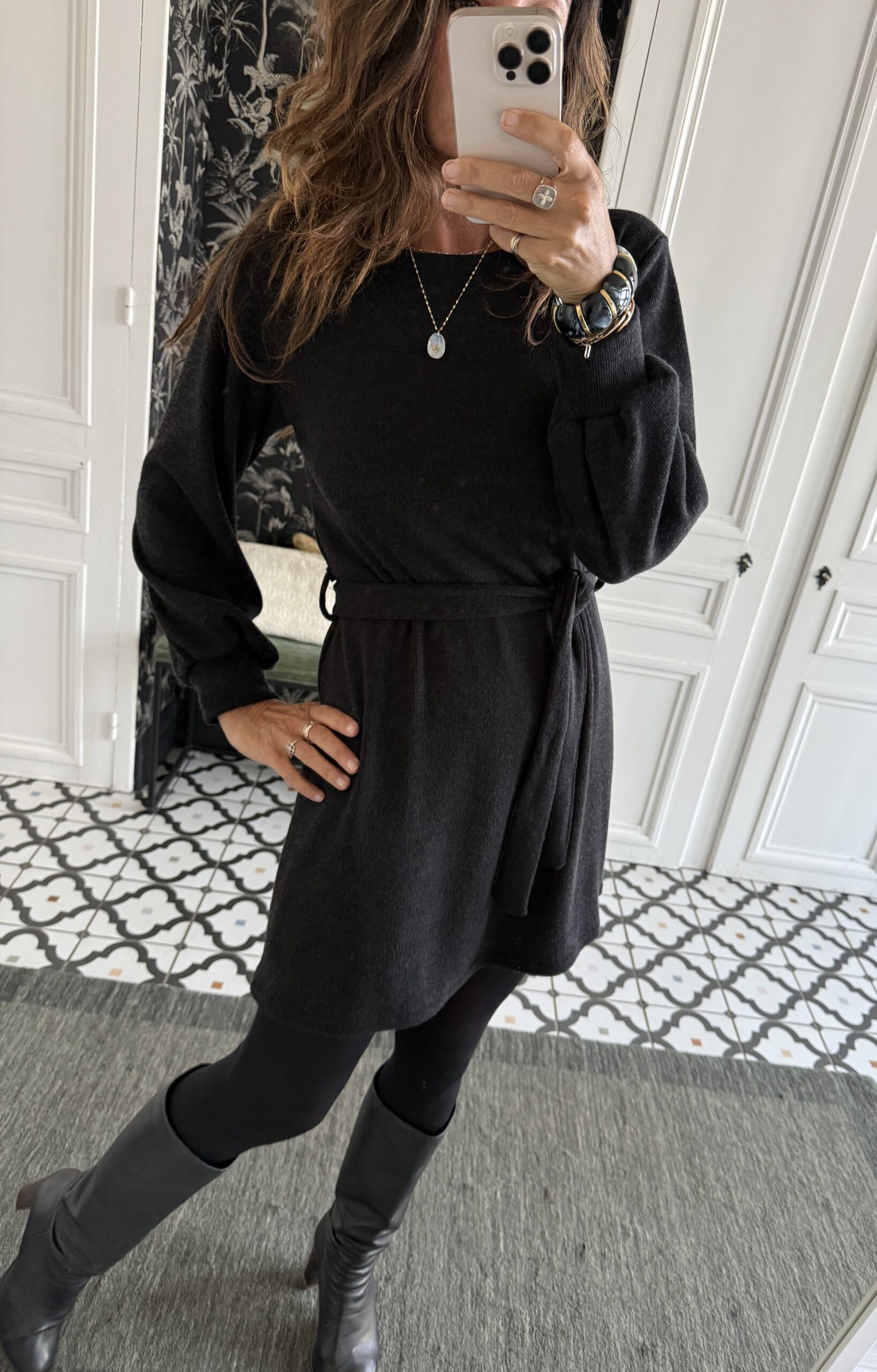 robe debo maille noir