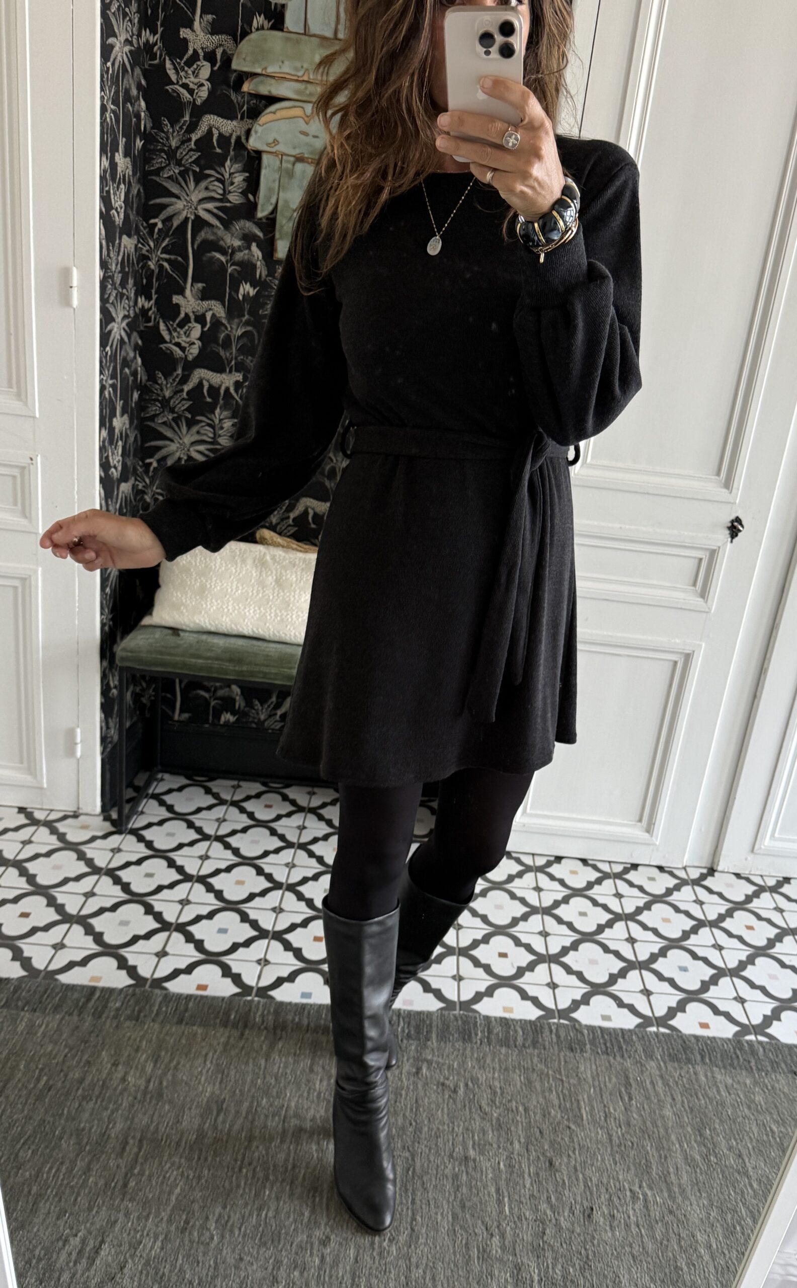 robe debo maille noir