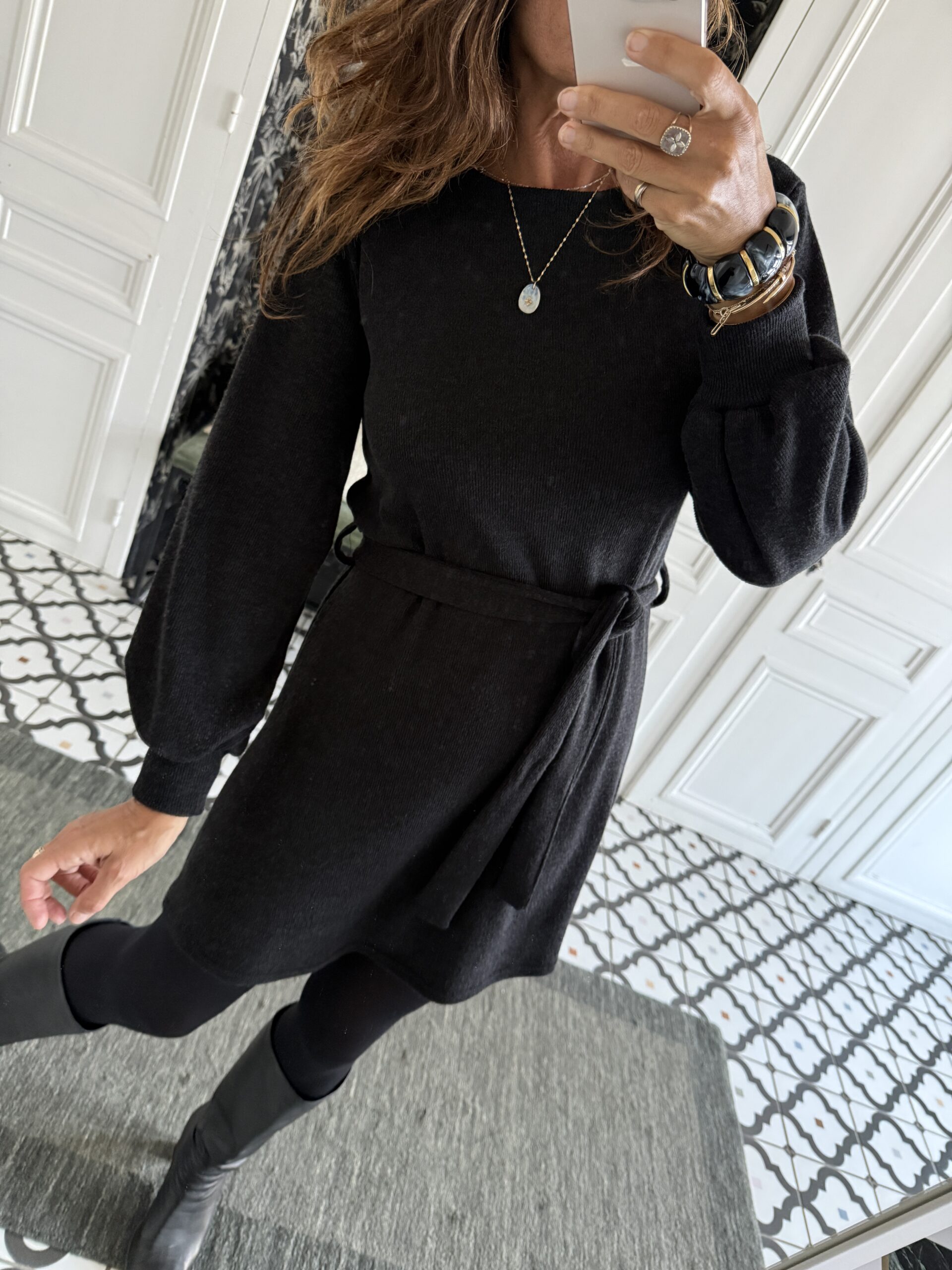 robe debo maille noir