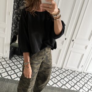 blouse dentelle écru manches évasées
