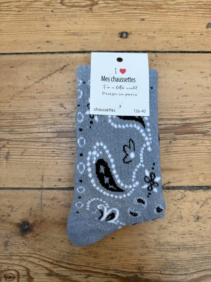 chaussettes bandana lurex bleu