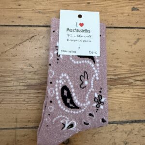 chaussettes bandana lurex bleu