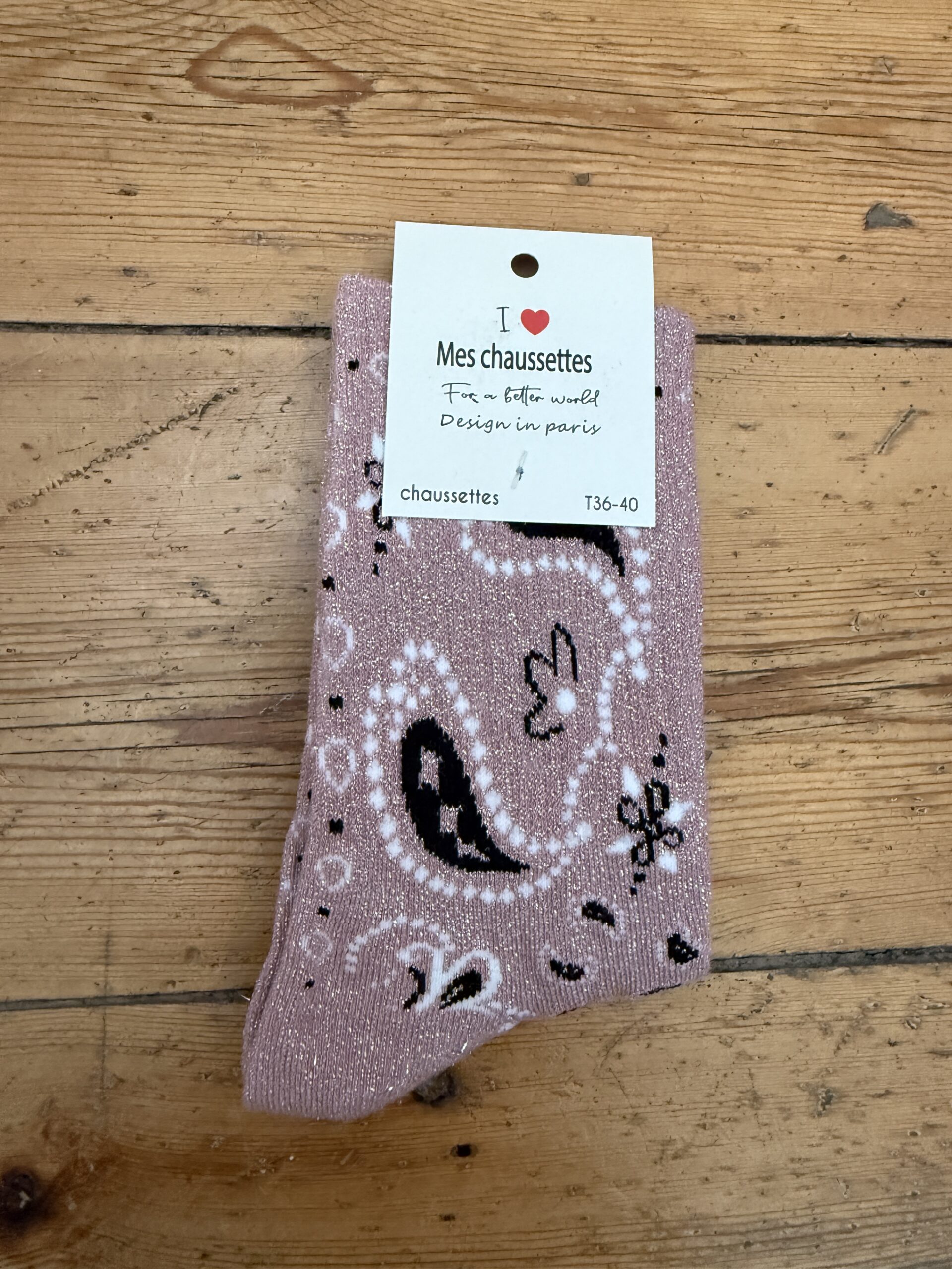 chaussettes bandana lurex bleu
