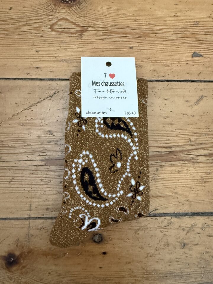 chaussettes bandana lurex bleu