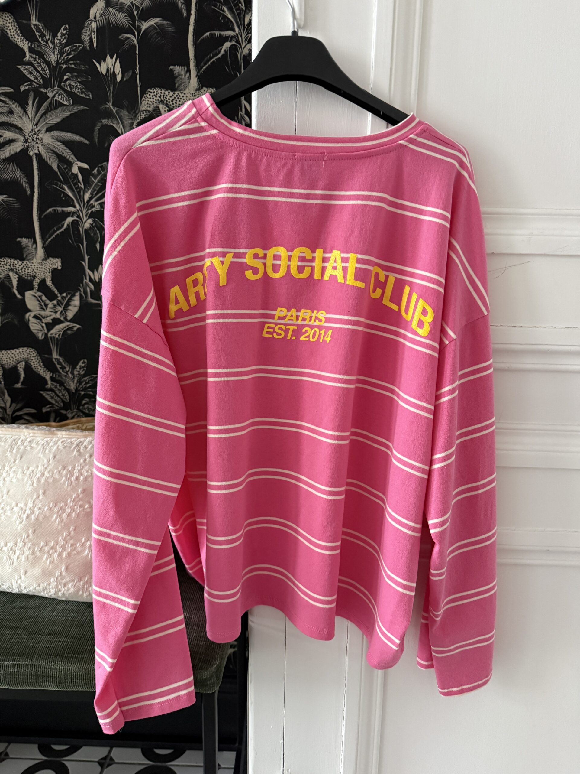 IMG_7751 tee shirt rayé arty social club rose pale