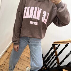 tee shirt rayé arty social club rose pale