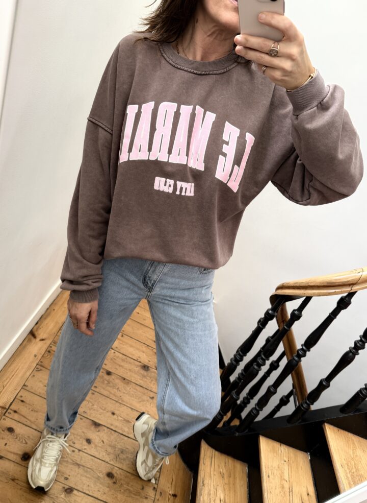 tee shirt rayé arty social club rose pale