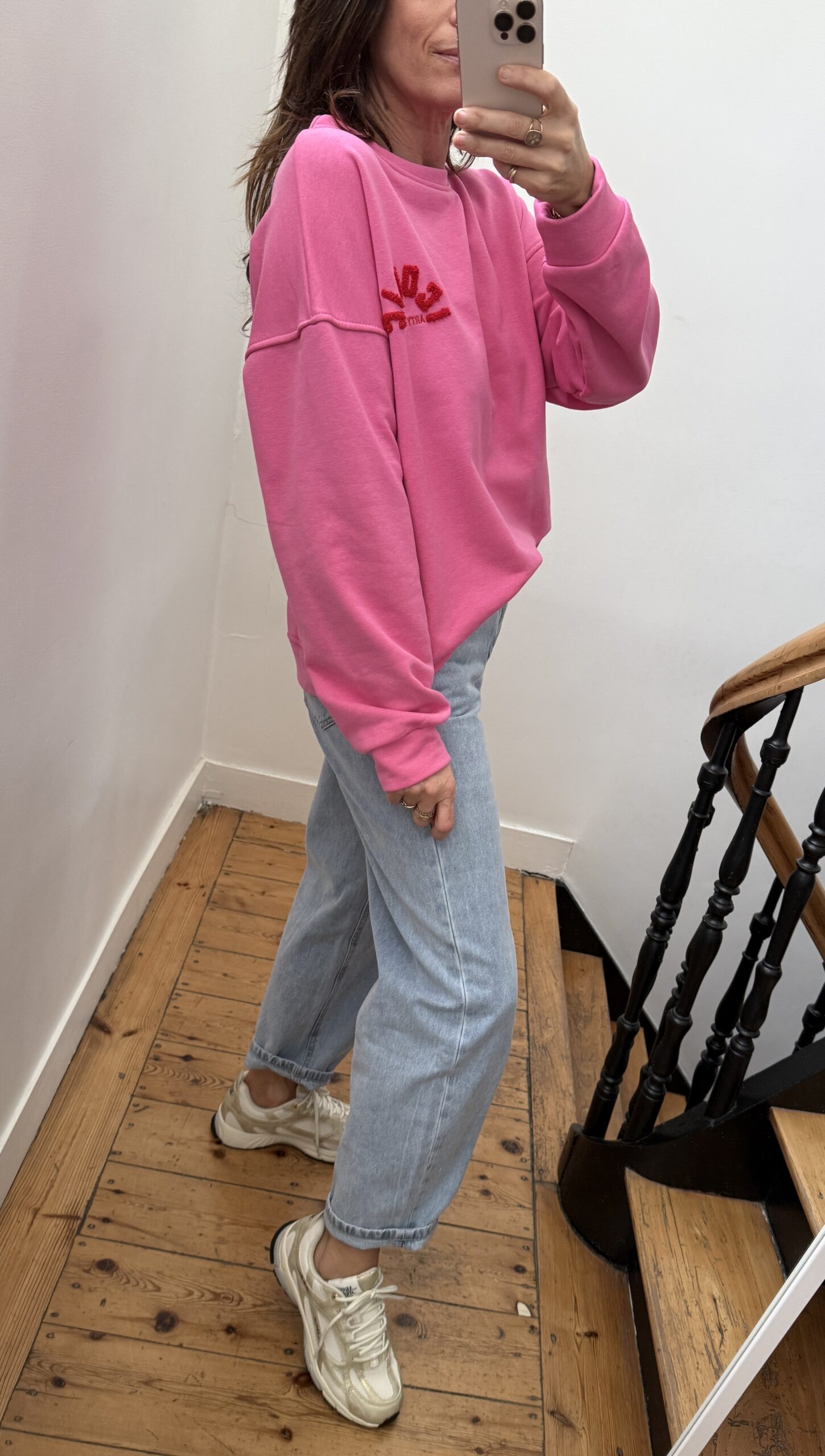 IMG_7774 tee shirt rayé arty social club rose pale