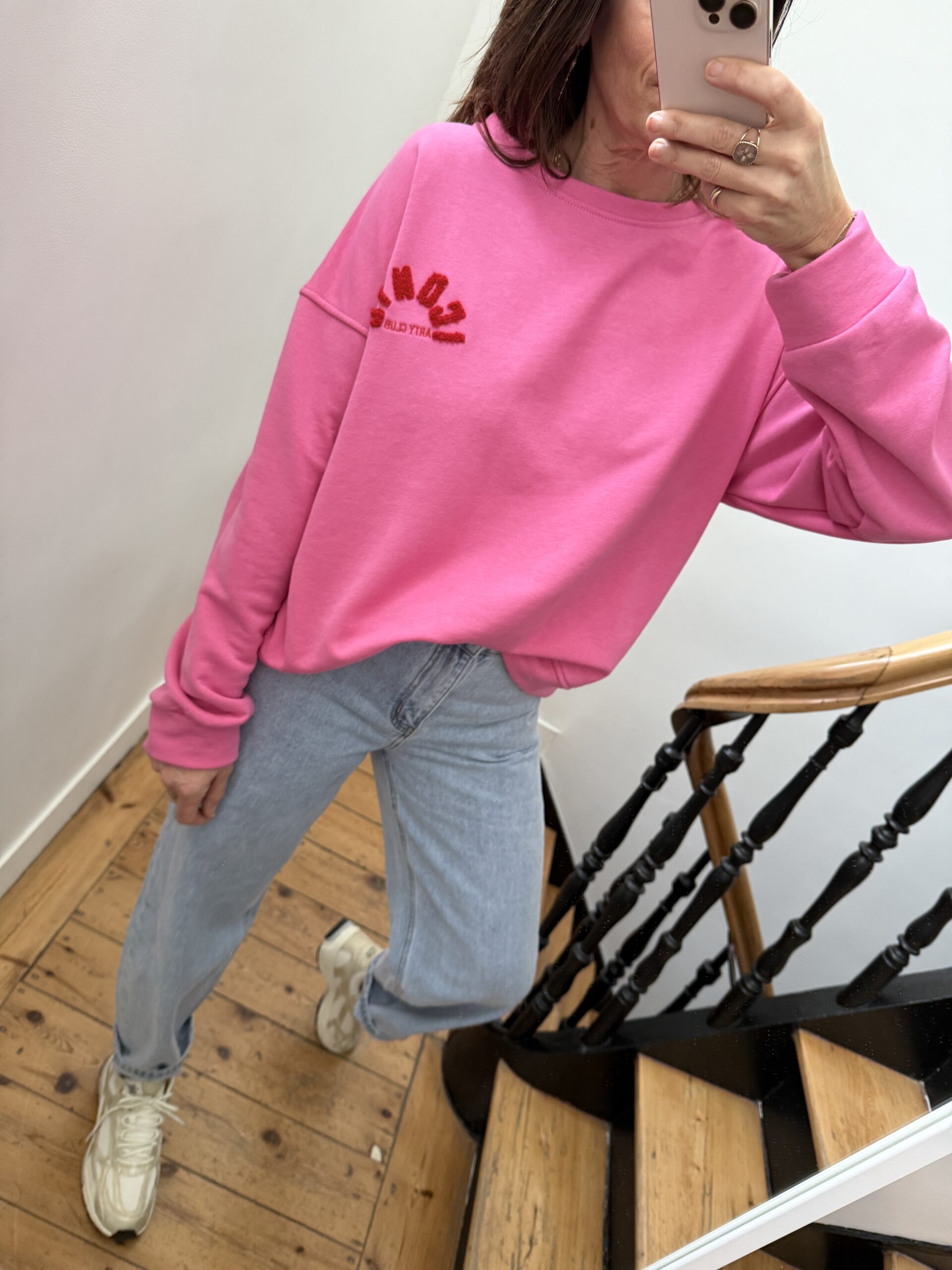 IMG_7775 tee shirt rayé arty social club rose pale