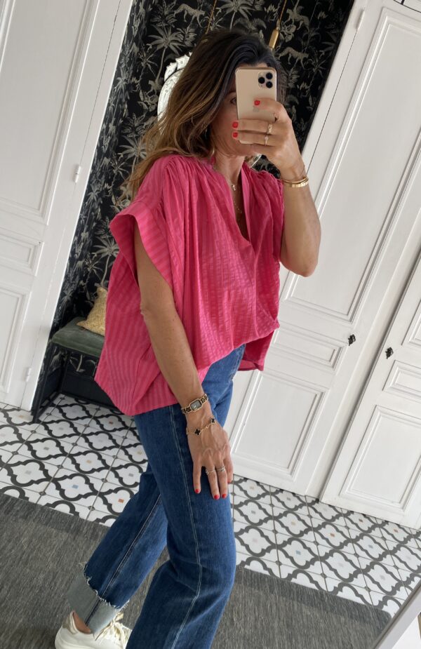 robe jeans col volanté