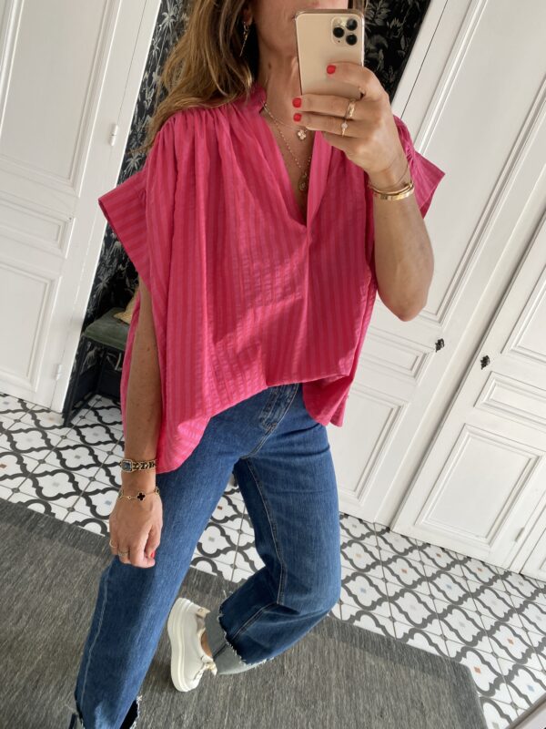 robe jeans col volanté