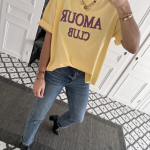 tee shirt amour club jaune