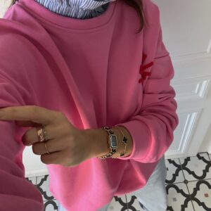 col amovible frou frou rayé bleu