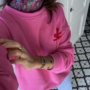 col amovible frou frou rayé bleu