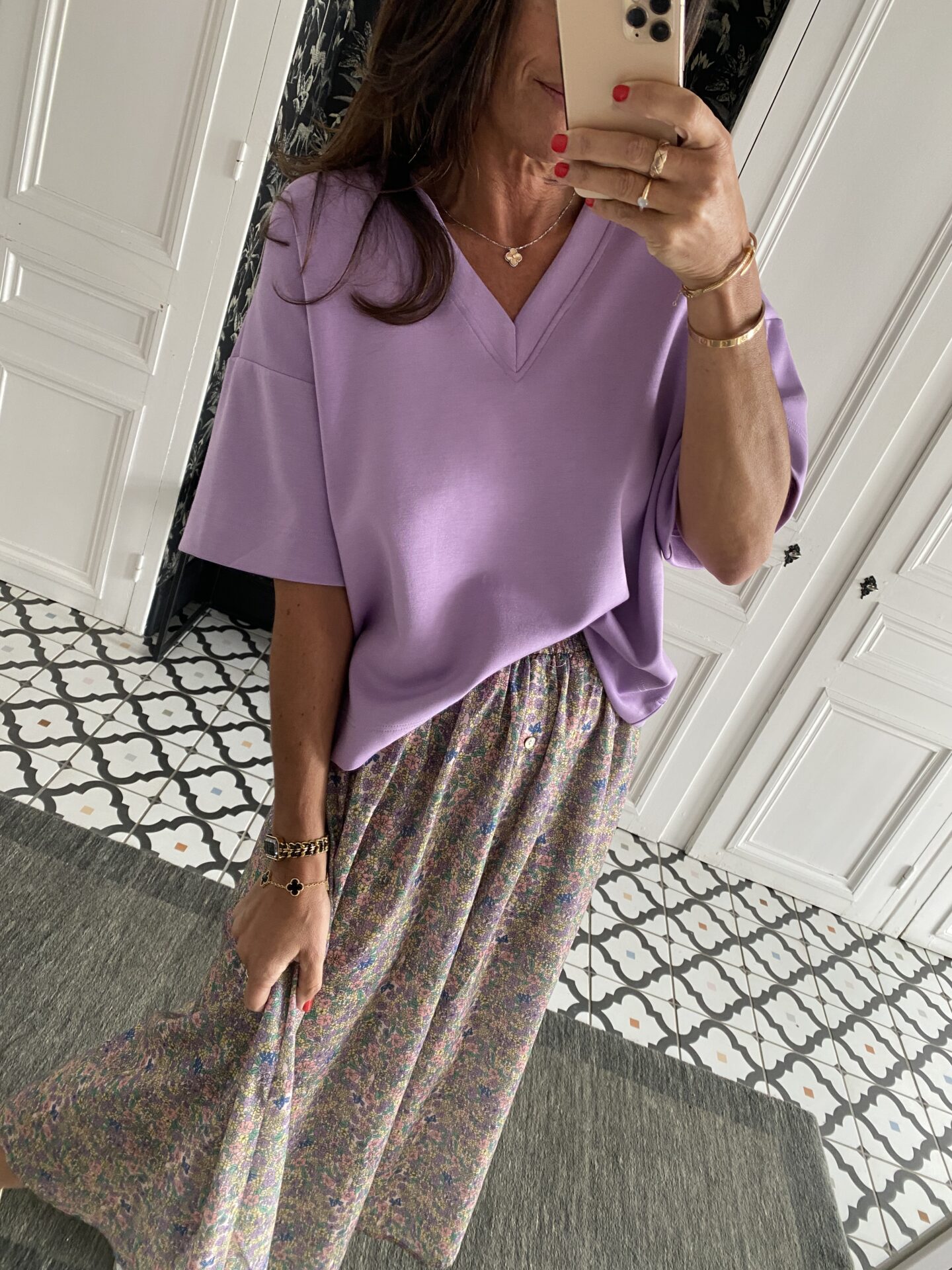 jeans oraije violette blanc