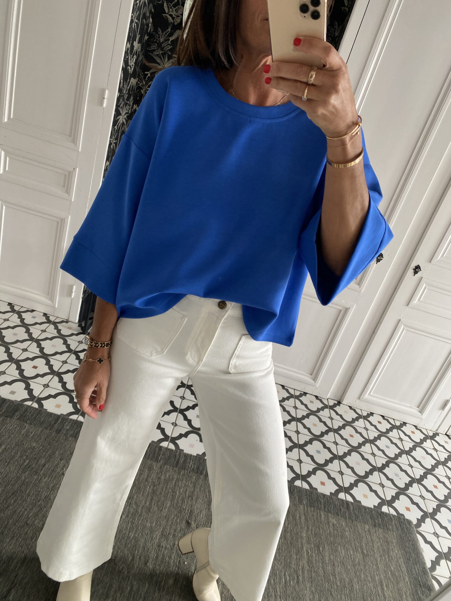 jeans oraije violette blanc