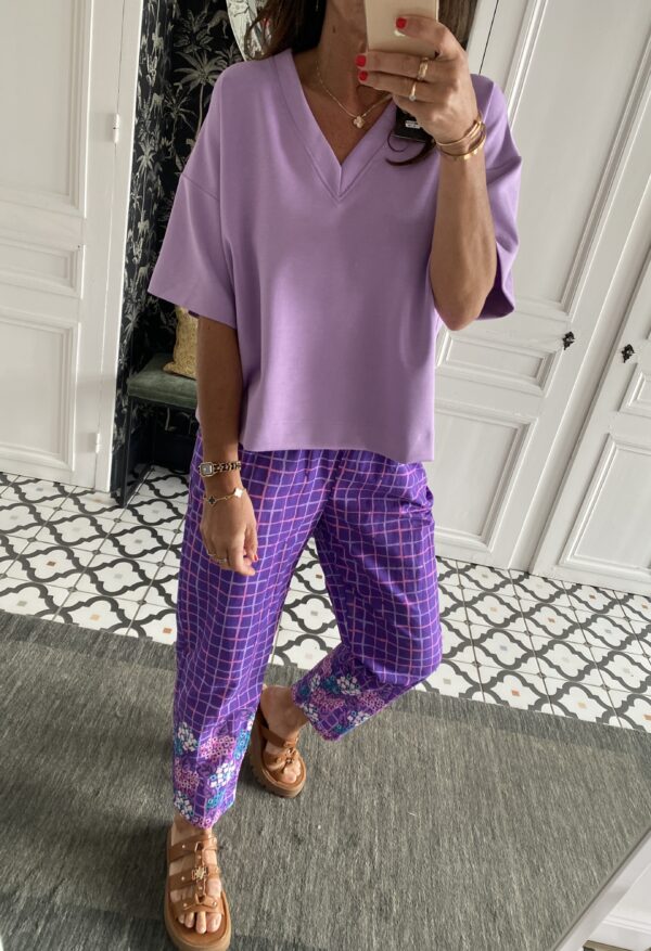 jeans oraije violette blanc