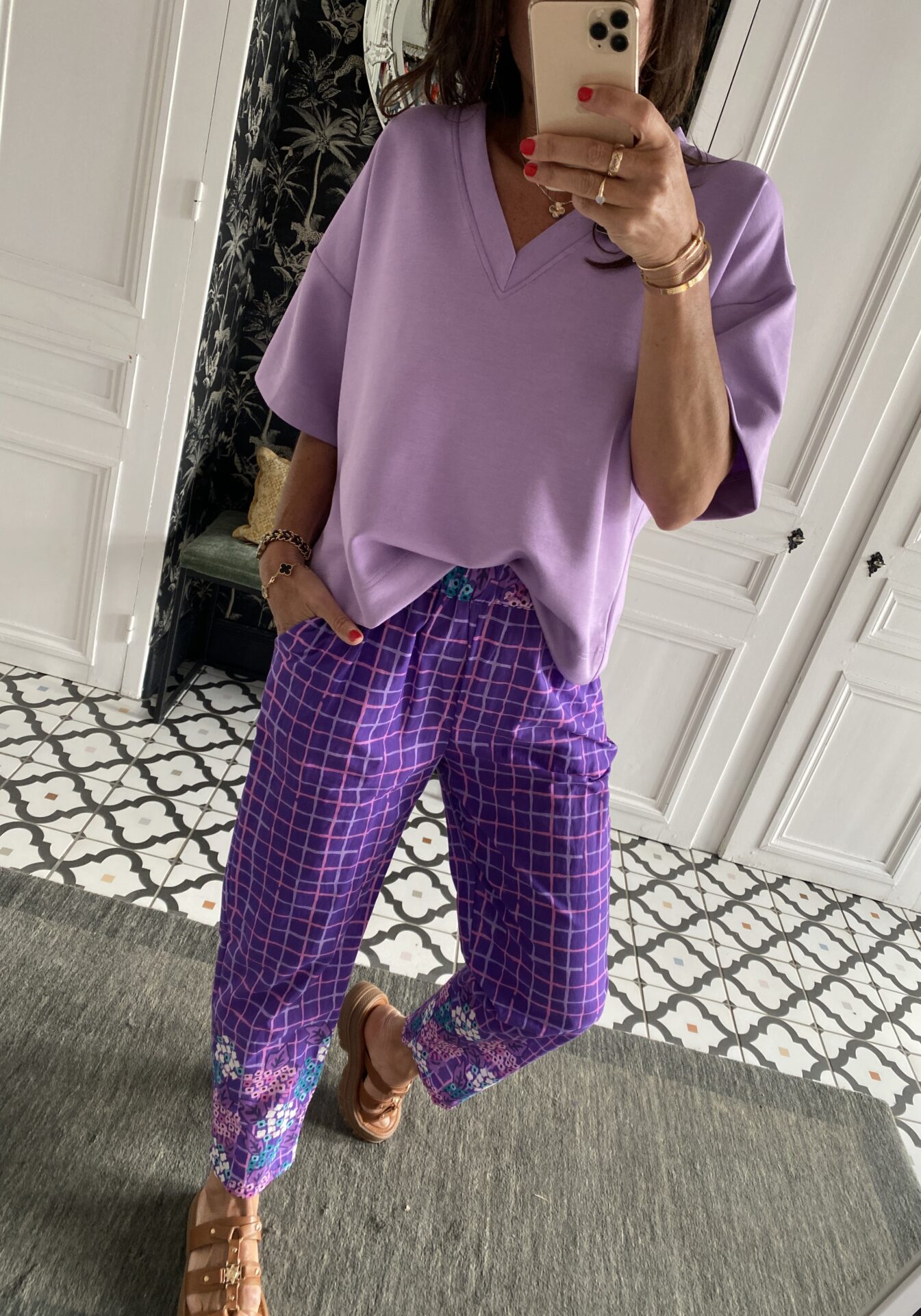 jeans oraije violette blanc