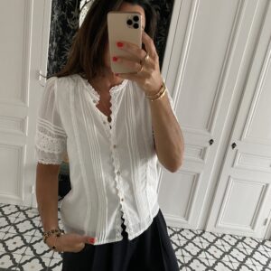 pantalon pinces fluide marine