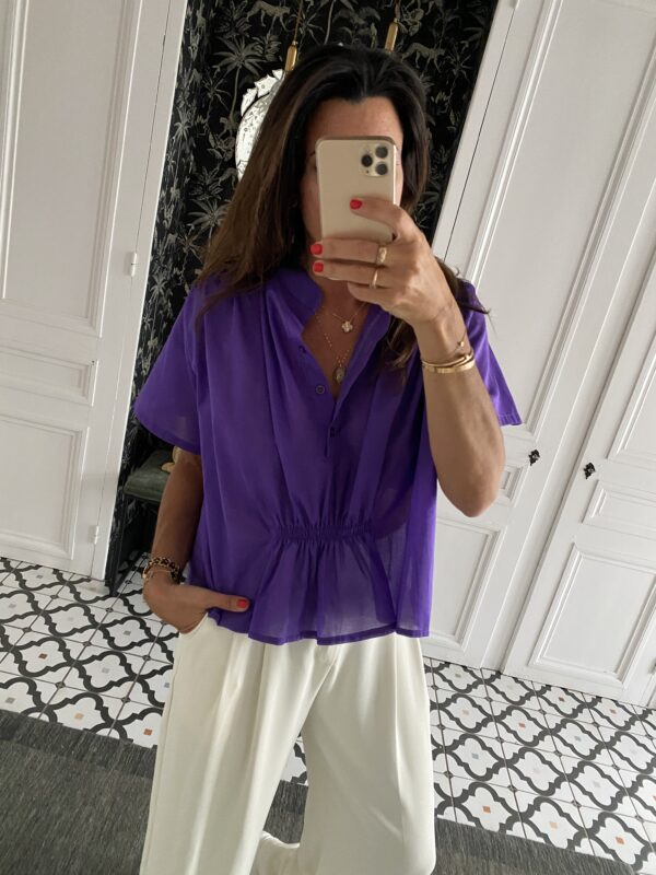 pantalon pinces fluide marine
