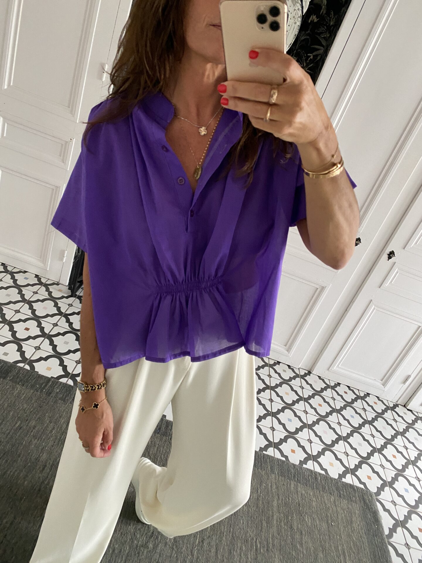 pantalon pinces fluide marine