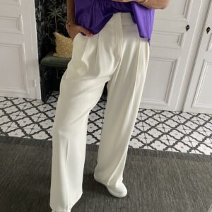 pantalon pinces fluide marine