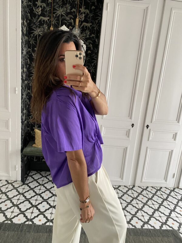 pantalon pinces fluide marine