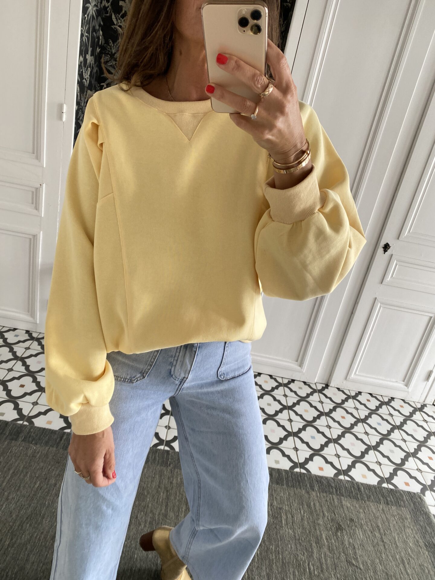 sweat fluide manches courtes vert