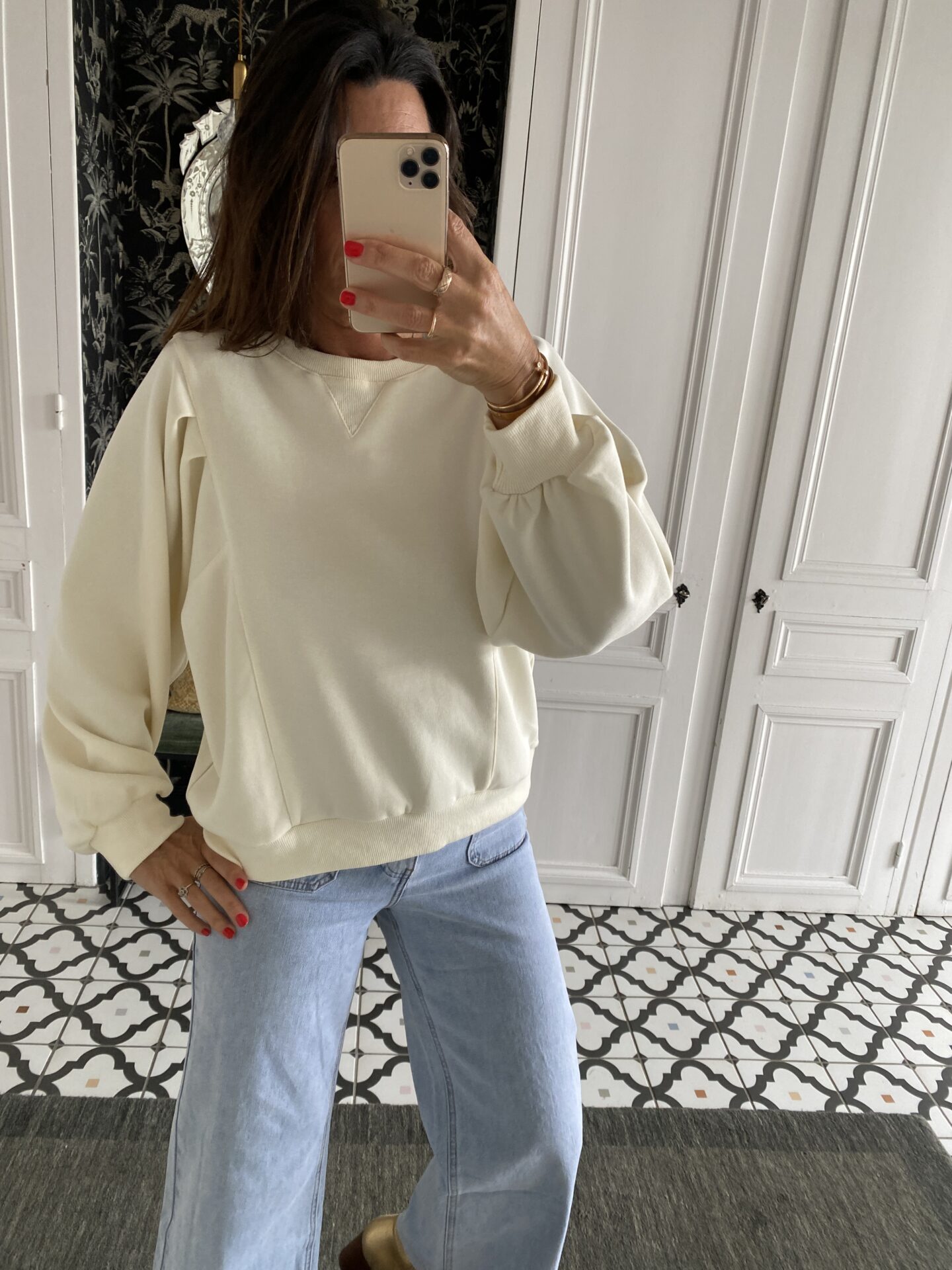 sweat fluide manches courtes vert