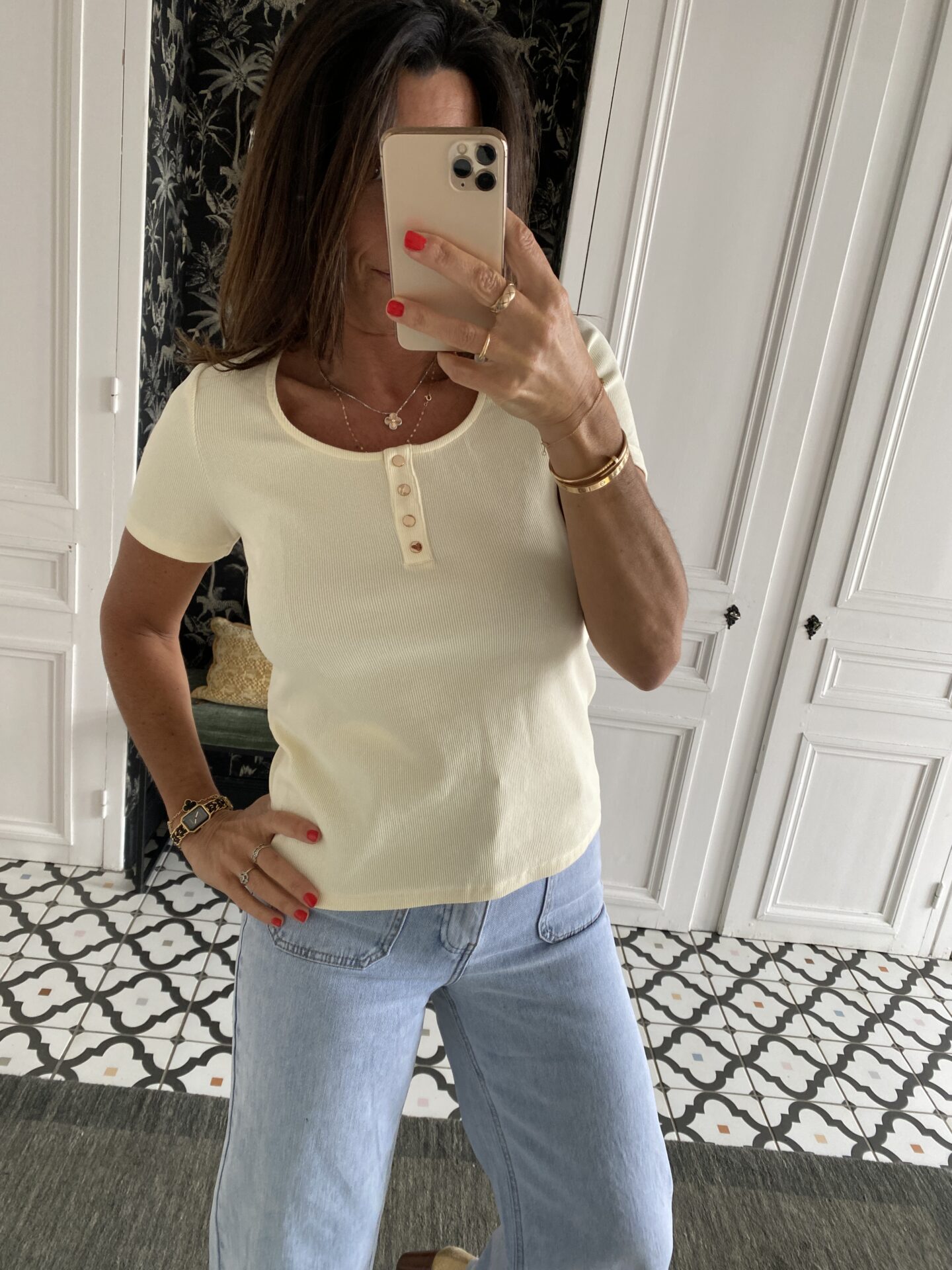 sweat fluide manches courtes vert