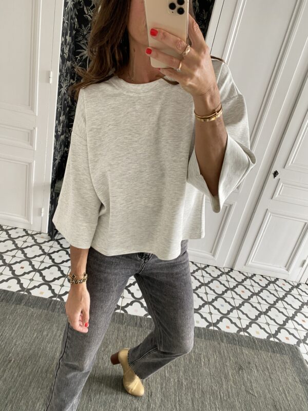 sweat fluide manches courtes vert