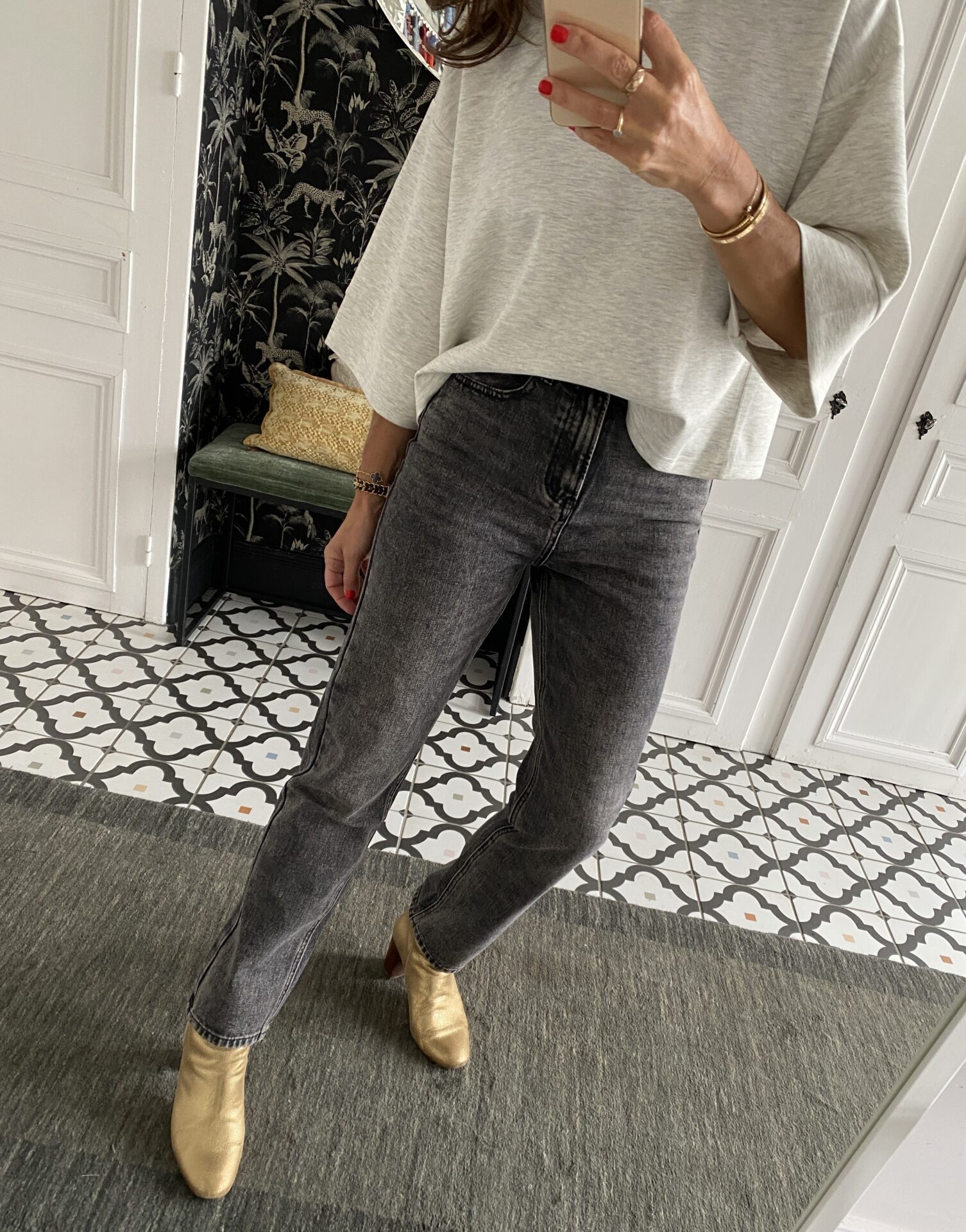 sweat fluide manches courtes vert