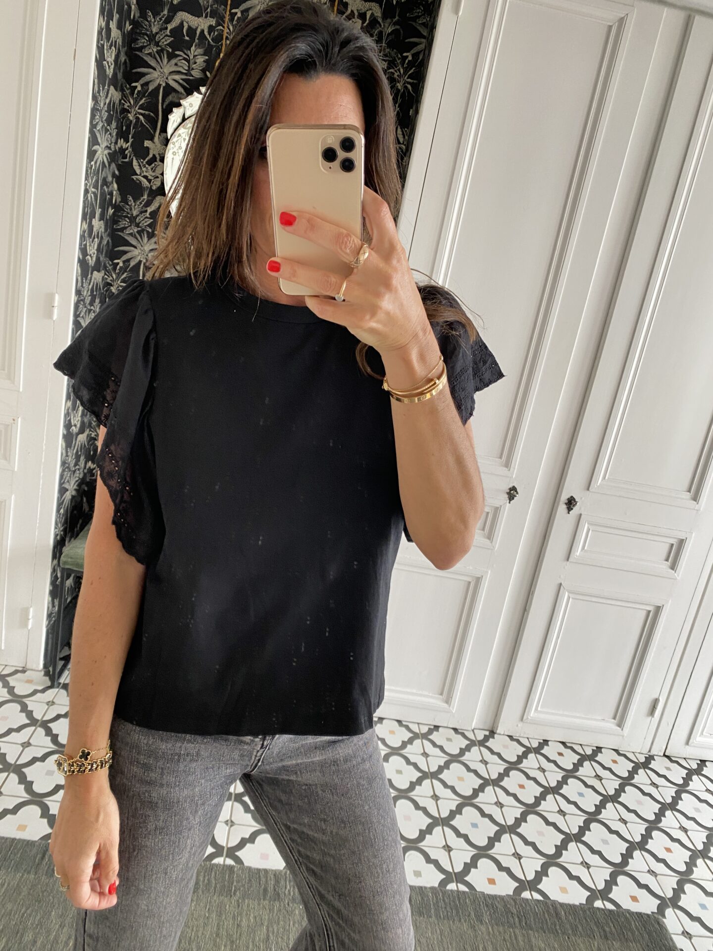 sweat fluide manches courtes vert