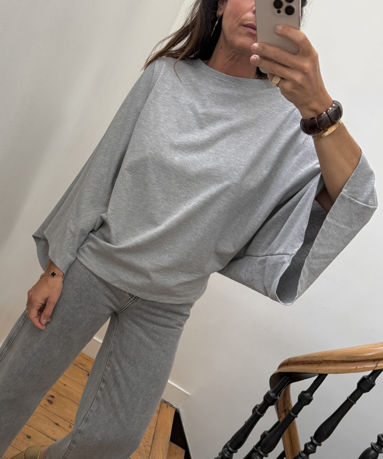 jeans oraije colombe gris 7/8ème