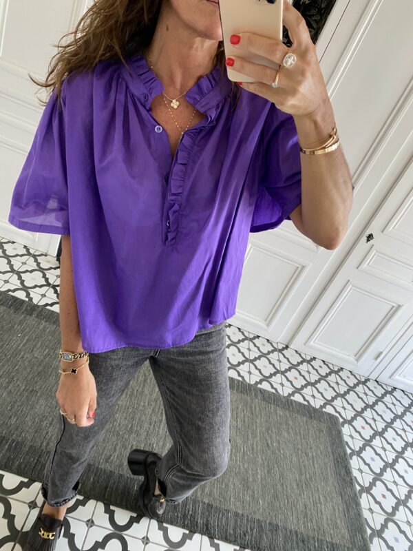 blouse fronce devant terracotta coton (copie)