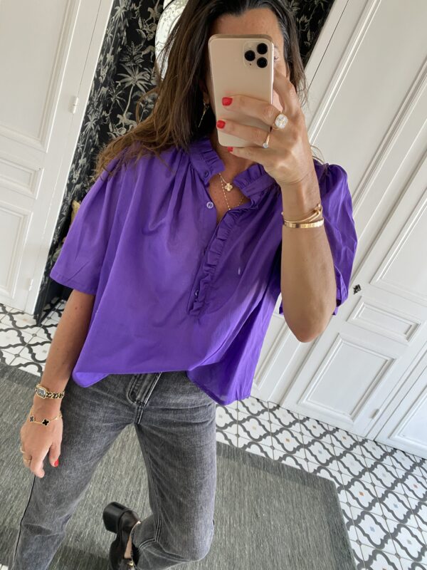 blouse manches papillon terracotta coton