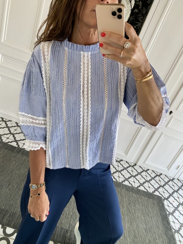 blouse manches papillon terracotta coton