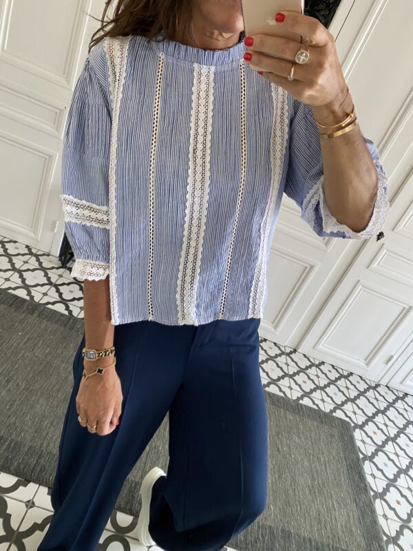 blouse manches papillon terracotta coton