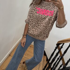 pull doux manches courtes vert