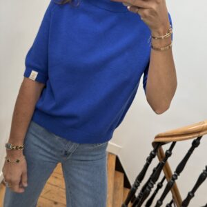 pull doux manches courtes vert