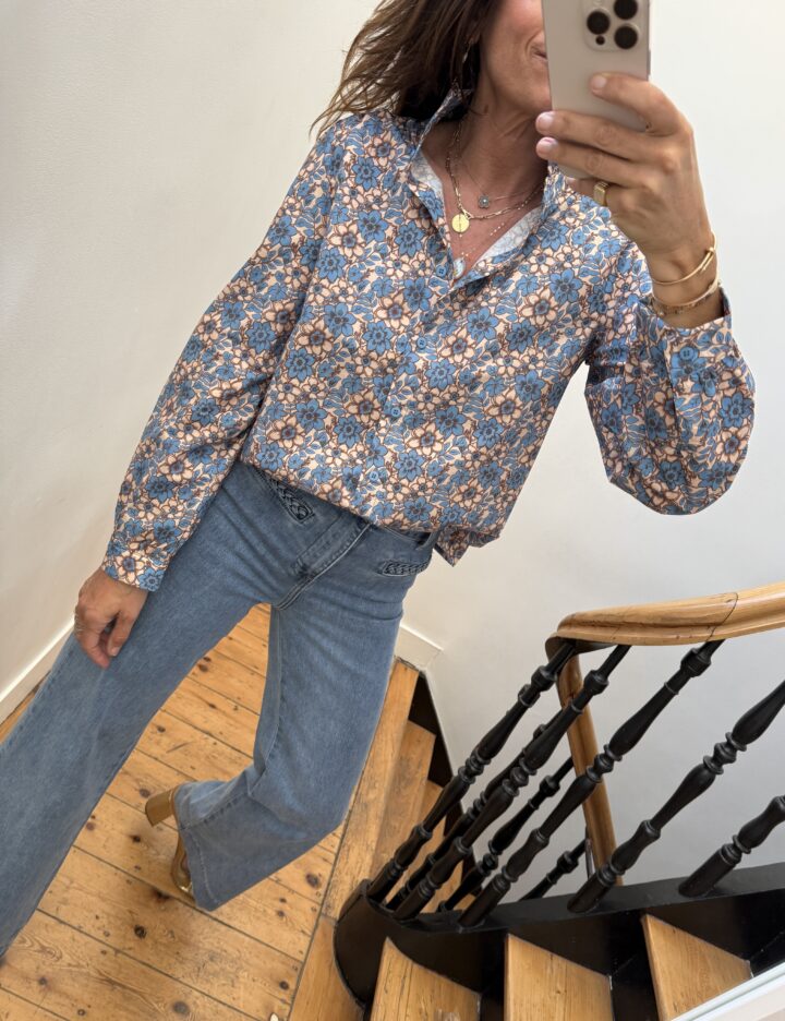 jupe jeans 7/8 ème boutonnée