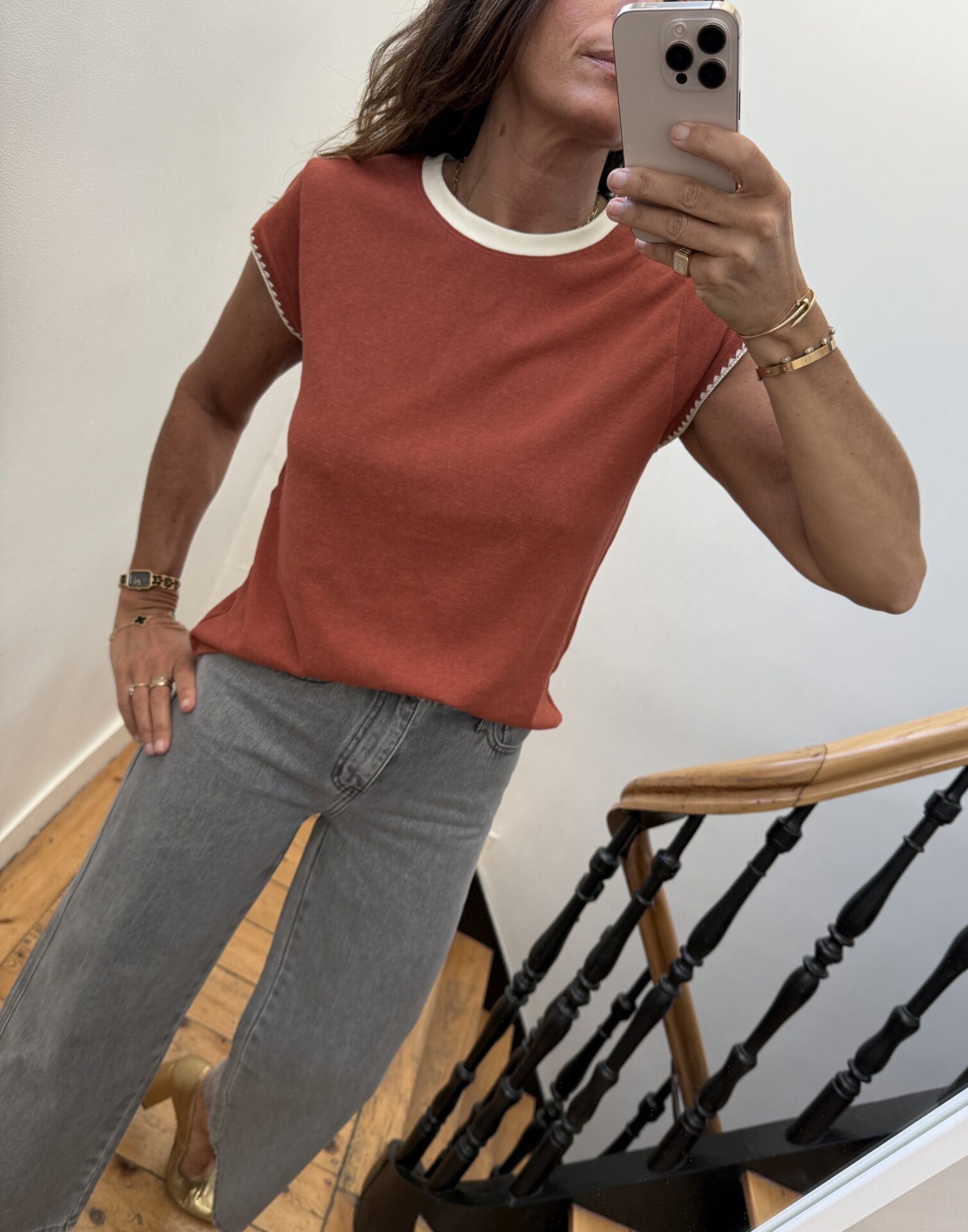 jupe jeans 7/8 ème boutonnée