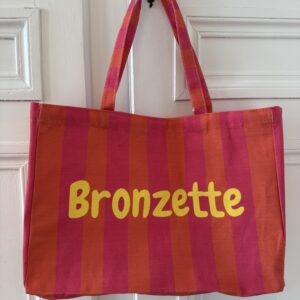 cabas toile rayée dolce vita rose et terracotta