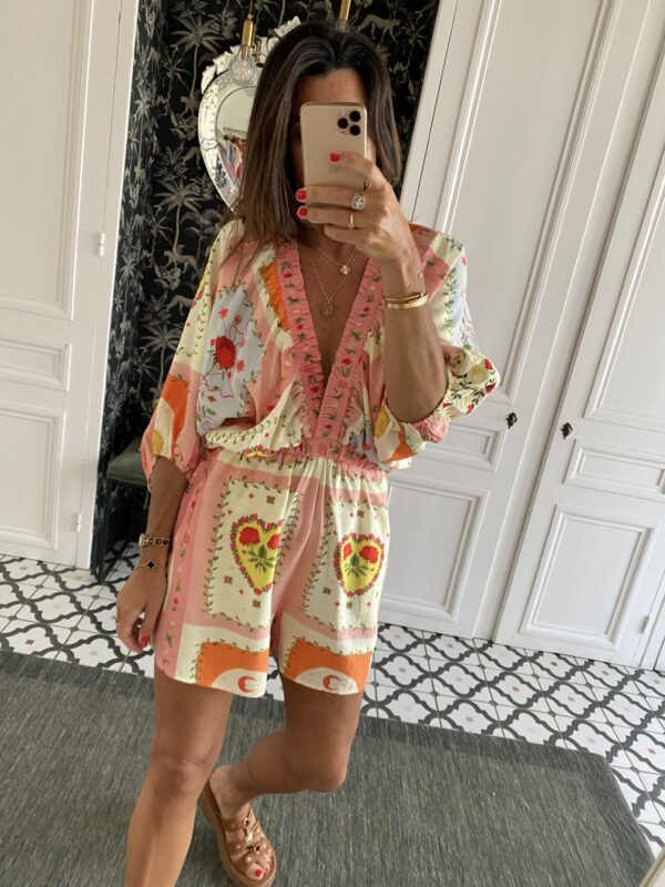 robe rayée col volant frou frou bleu
