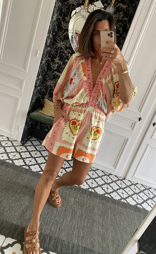 robe rayée col volant frou frou bleu