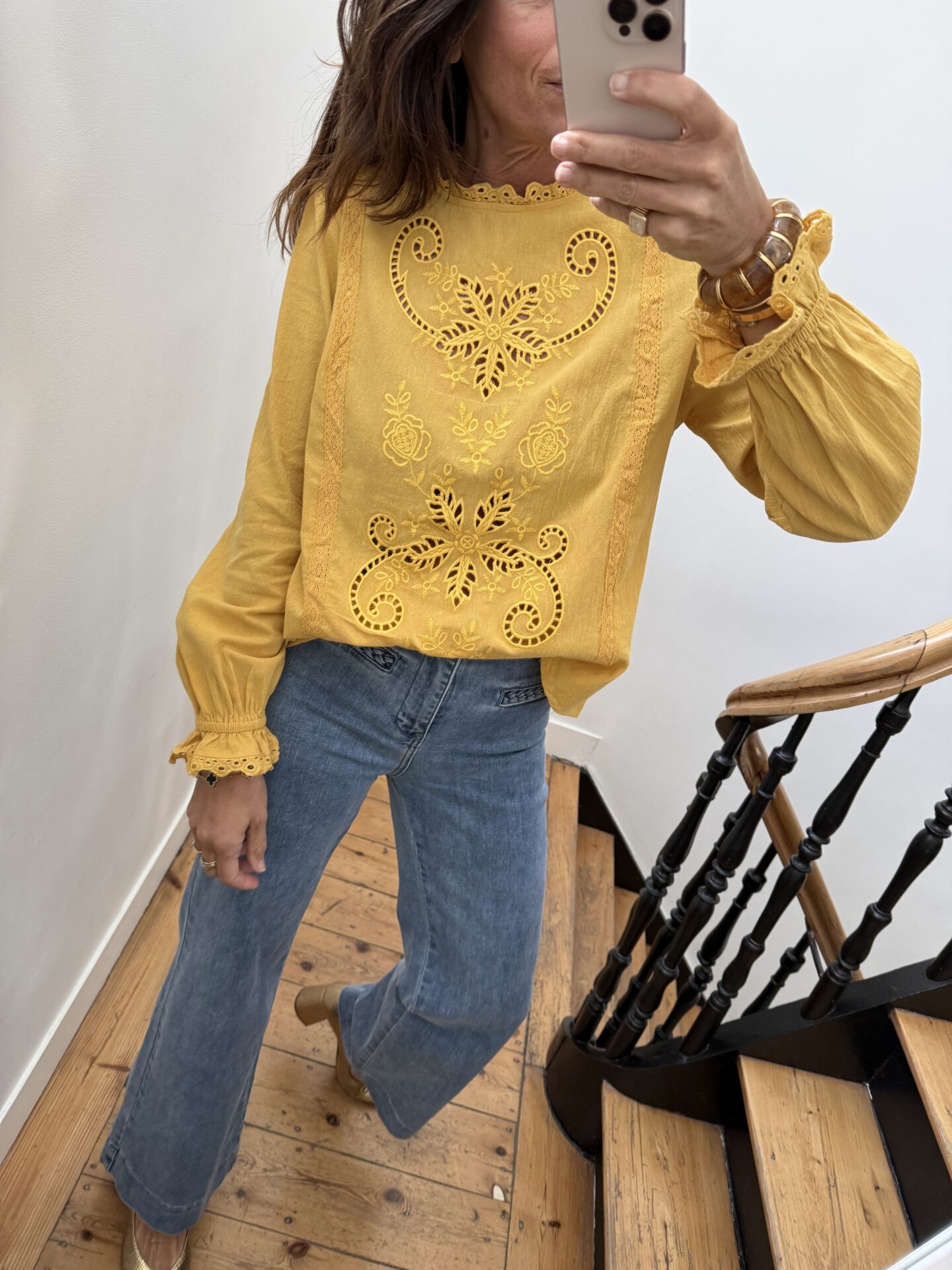 blouse bianca jaune